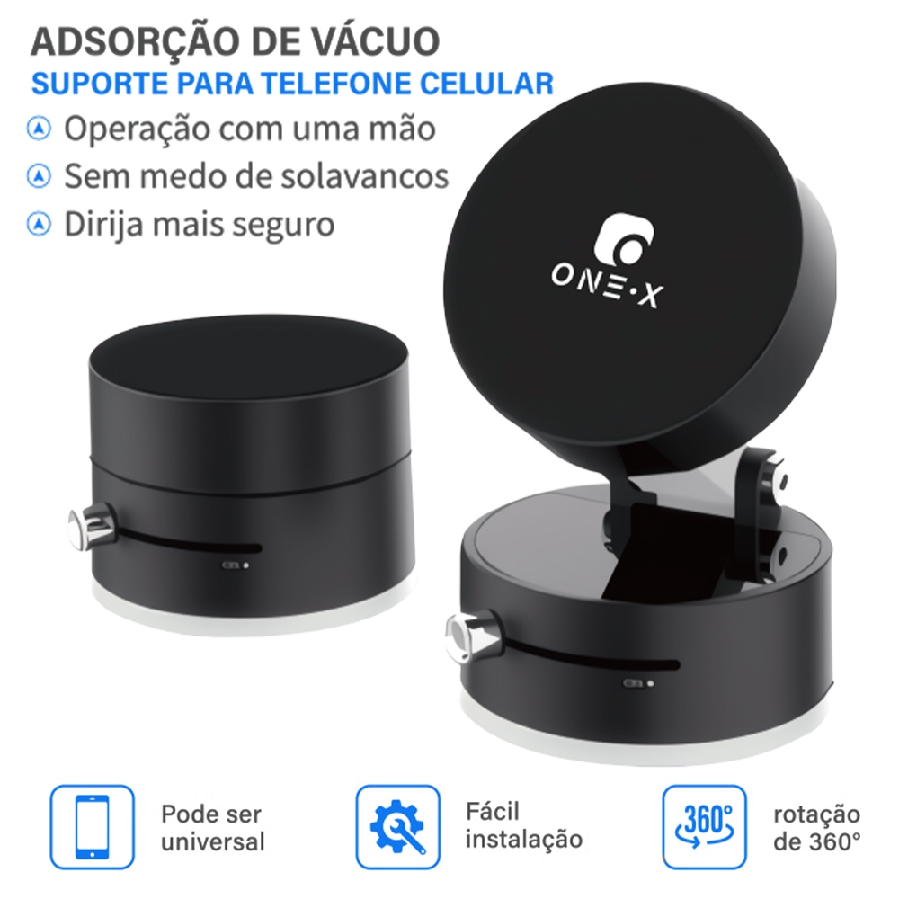 ONEX Suporte de Celular com Sucção a Vácuo 360° Rotativo, Dobrável e Portátil para Mesa