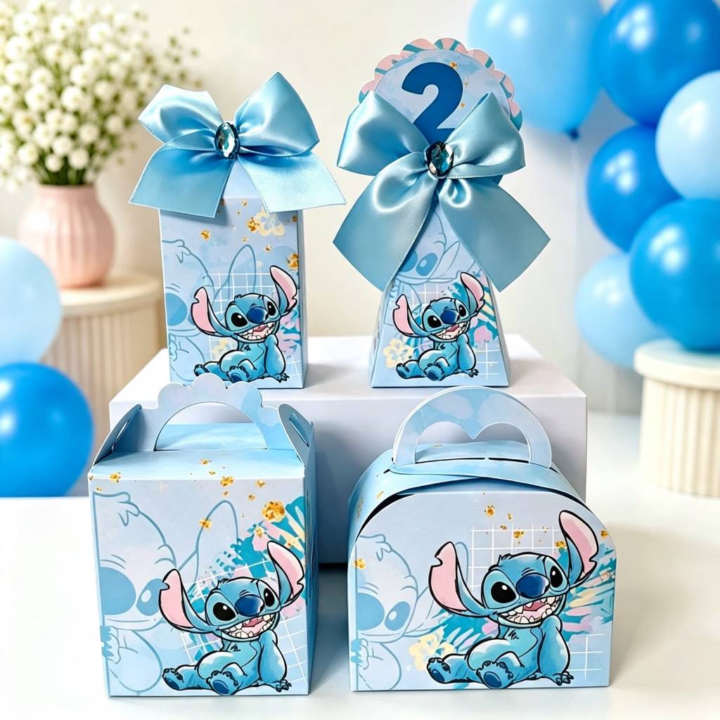 Personalizados Stitch - KIT FESTA - CAIXINHAS PERSONALIZADAS - ANIVERSÁRIO - LEMBRANCINHAS