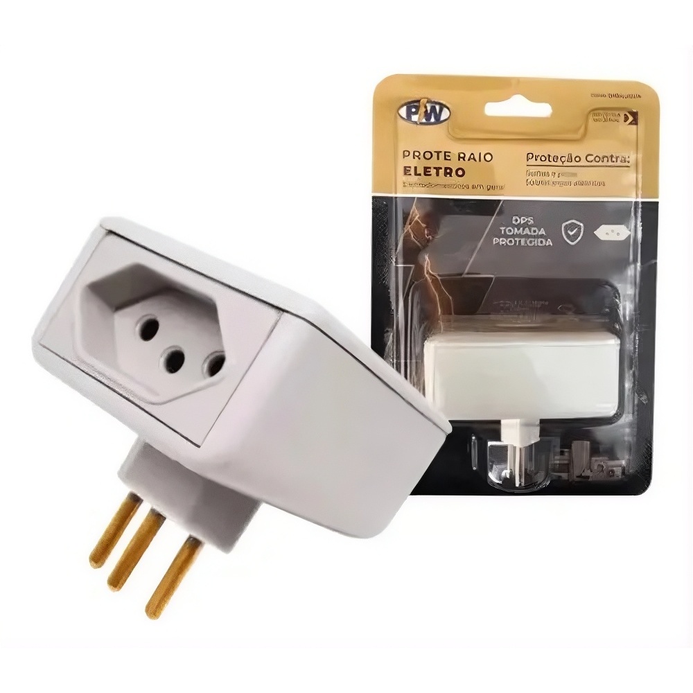 Protetor Contra Surto e Raio Prote Raio Eletro Duplo 10A 127V Pw