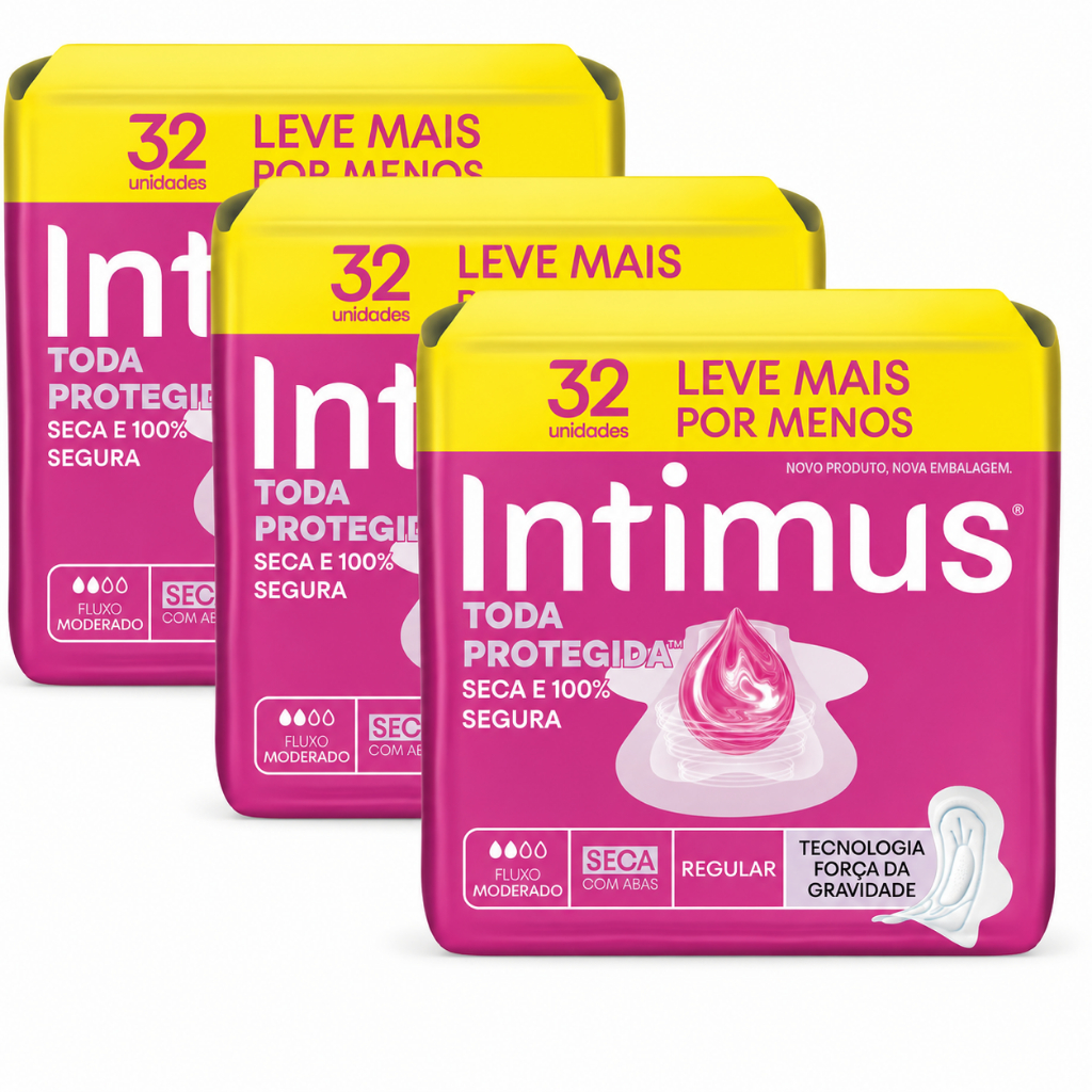 Kit 3 Absorvente Intimus  c/ Abas 32 und
