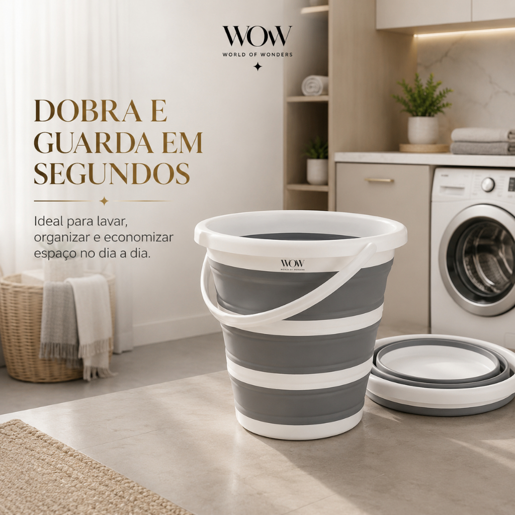 Balde Nobre Retrátil Magico dobrável Flexível Silicone 10L · foto 2