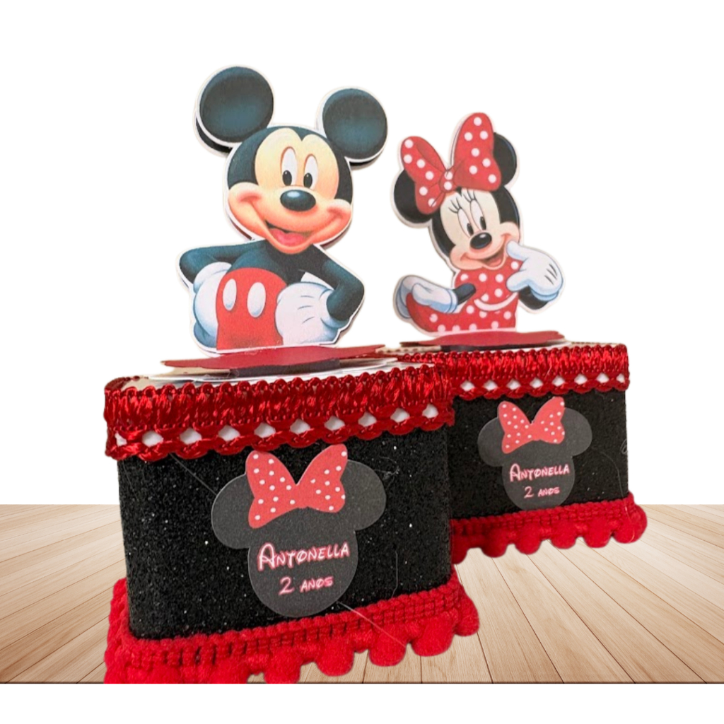 Caixinha Acrílica 5x5 Personalizada | Minnie e Mickey ou Qualquer Tema | Lembrancinha Festa Infantil
