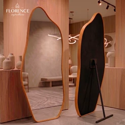 Espelho Form Orgânico 170x70 e 150x50 Com Moldura em Couro Corpo Inteiro Luxo