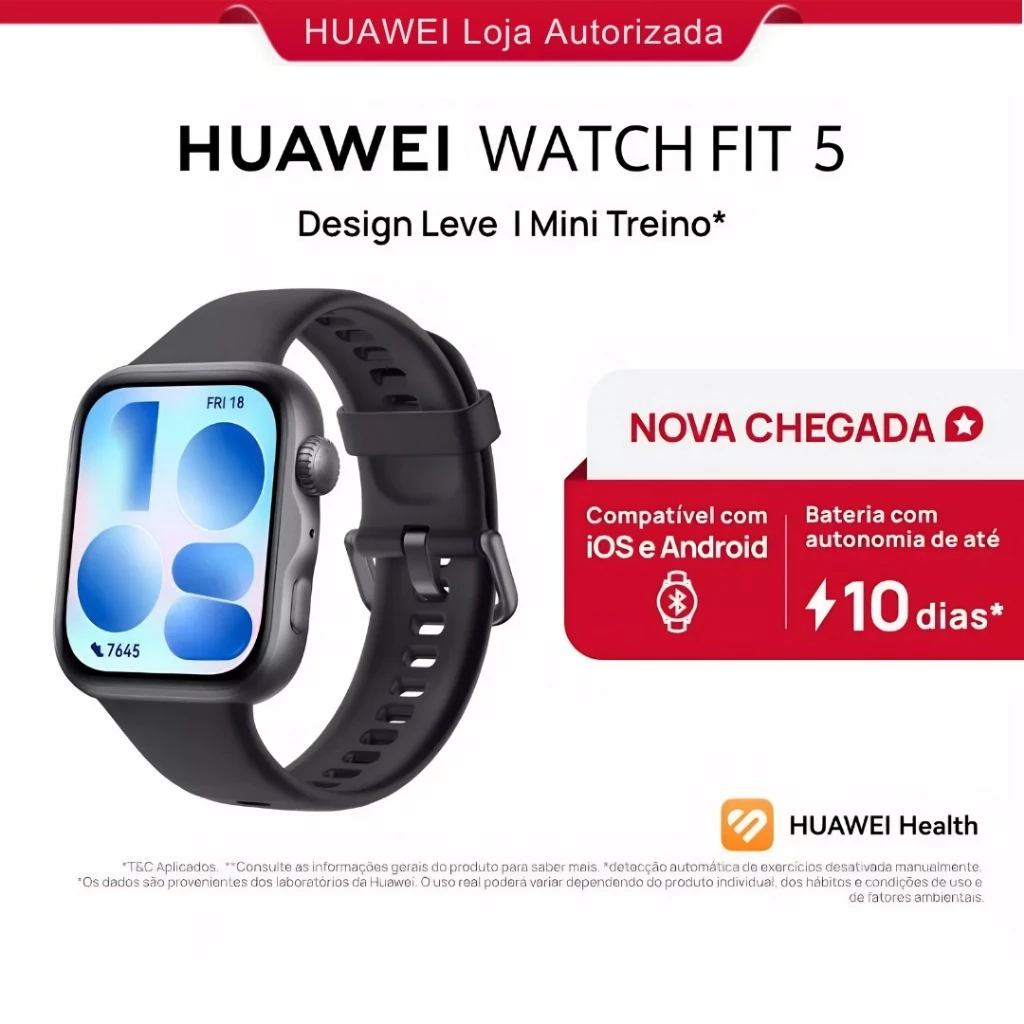 HUAWEI WATCH FIT 5 | Smartwatch Relogio | AMOLED de 182" Design Leve | Mini Treino | 64 GB | GPS — imagem 1