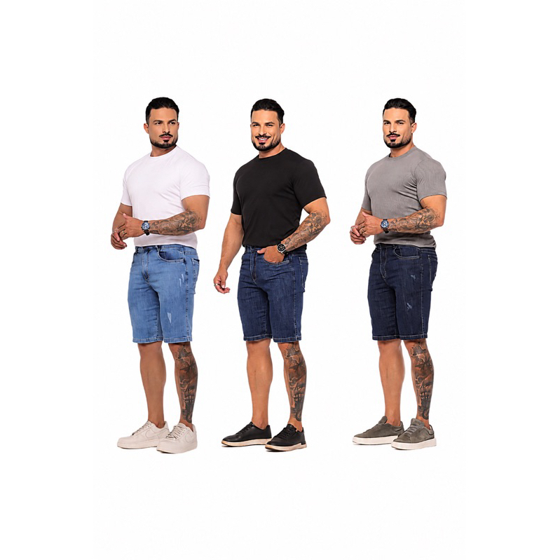 Bermuda Jeans Masculina Com Elastano Exclusiva 38 ao 48