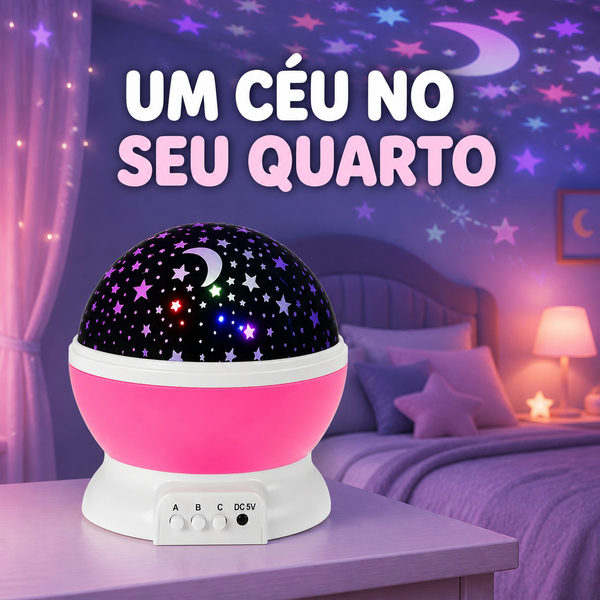 Imagem Projetor de Estrelas e Lua LED com Luzes Coloridas, Modos de Iluminação, Alimentação 5V para Quarto Infantil e Decoração