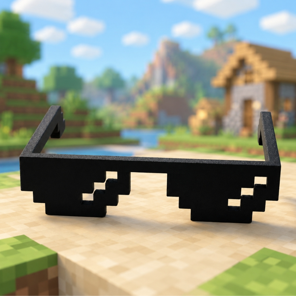 Óculos Pixelado Estilo Game Minecraft 3D – Acessório Geek Gamer Fantasia Cosplay