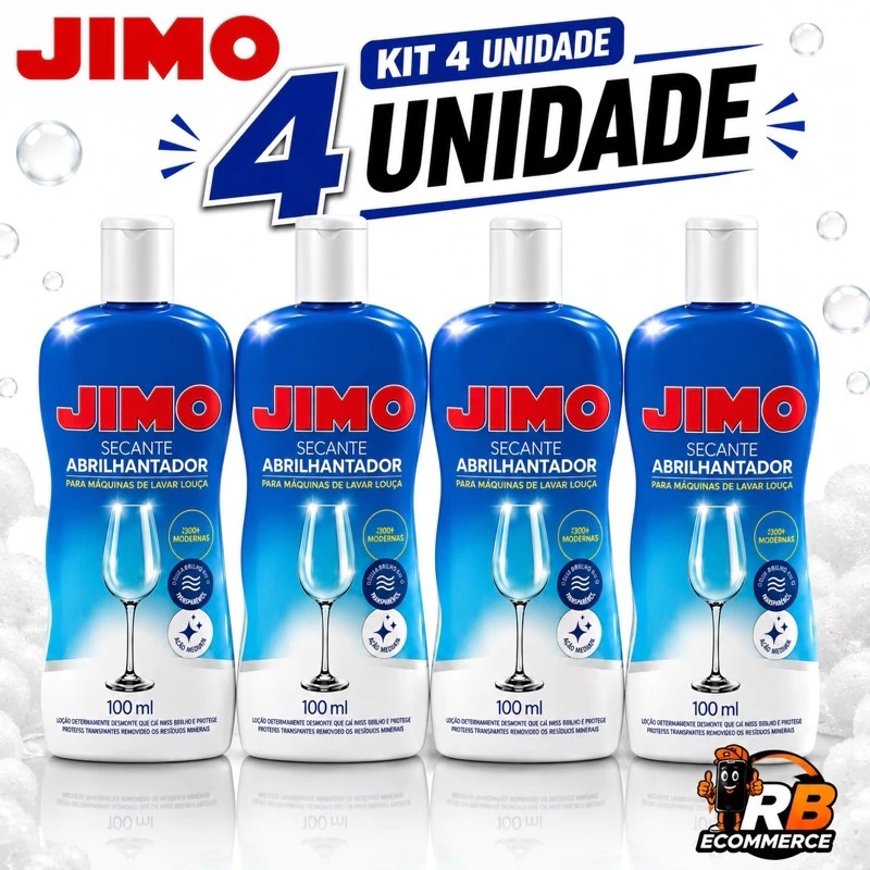 Kit Secante Abrilhantador Jimo Lava Loucas Maquina De Lavar Louca Brilho Secagem Kits