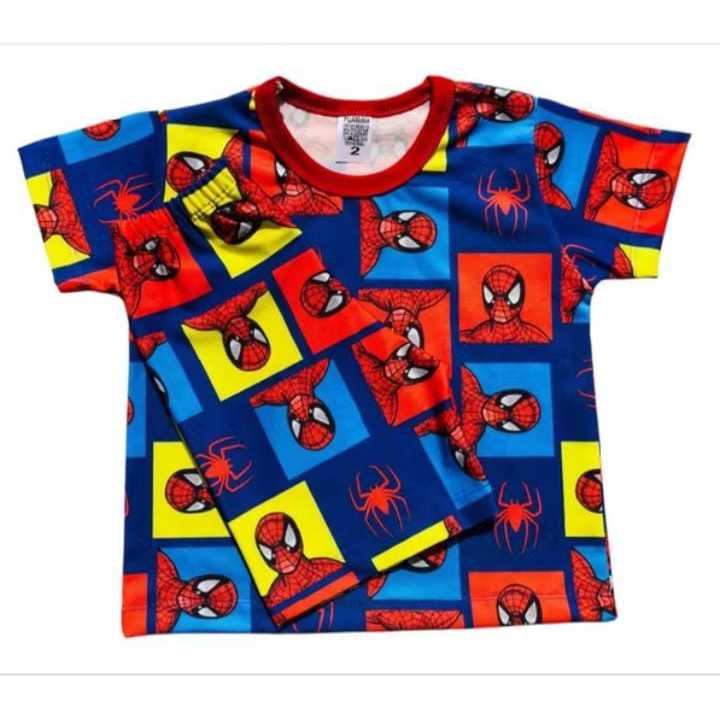 PIJAMA INFANTIL MENINO DE VERAO TAMANHO 2-4-6-8-10 TECIDO MUITO CONFORTAVEL LOUNGEWEAR HOMEM  ARANHA