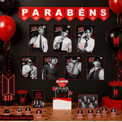 Kit Festa BTS Arirang Personalizado | Decoração Aniversário K-Pop | Topo de Bolo + Posters + Toppers