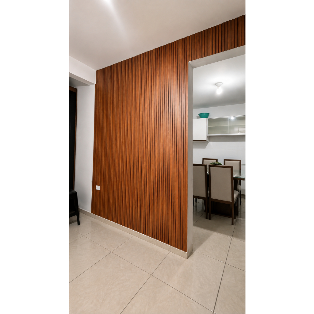 Kit 15 Painel Ripado WPC Freijó 96x15 Revestimento Decorativo Sala Quarto Interno Ripado