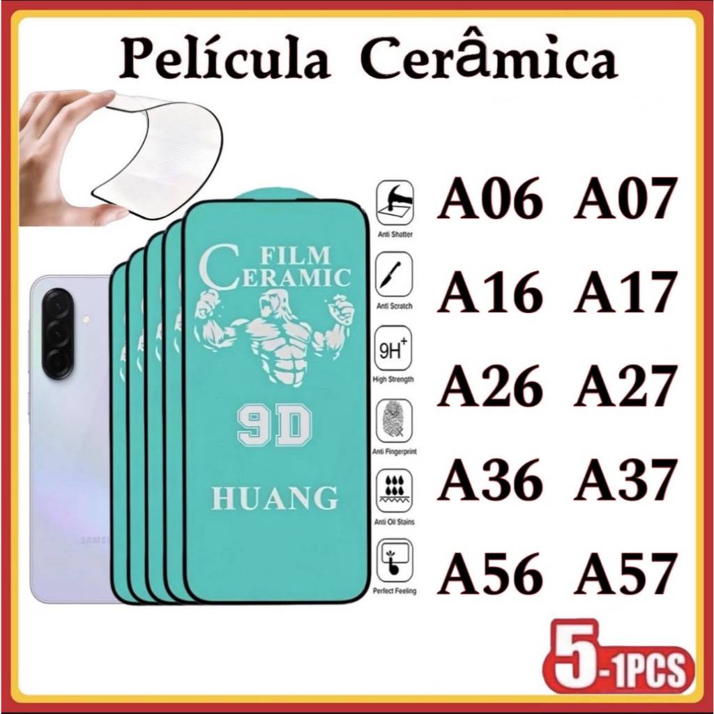 Película Cerâmica 9D 3D Samsung Gel Hidrogel Flexíve A27 A37 A57 A06 A07 A16 A17 A26 A36 A56