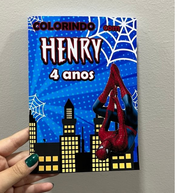 Revistinha de colorir Homem Aranha - Livrinho de colorir personalizado Homem Aranha -lembrancinha de aniversario
