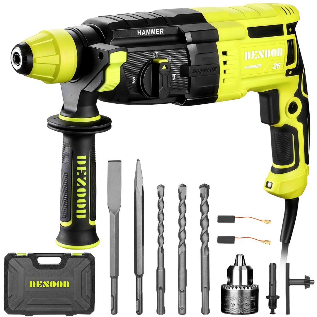 Furadeira De Impacto1200W Martelete Parafusadeira  Profissional Desoon Rompedor Perfurador Demolidor 3 Funções Concreto