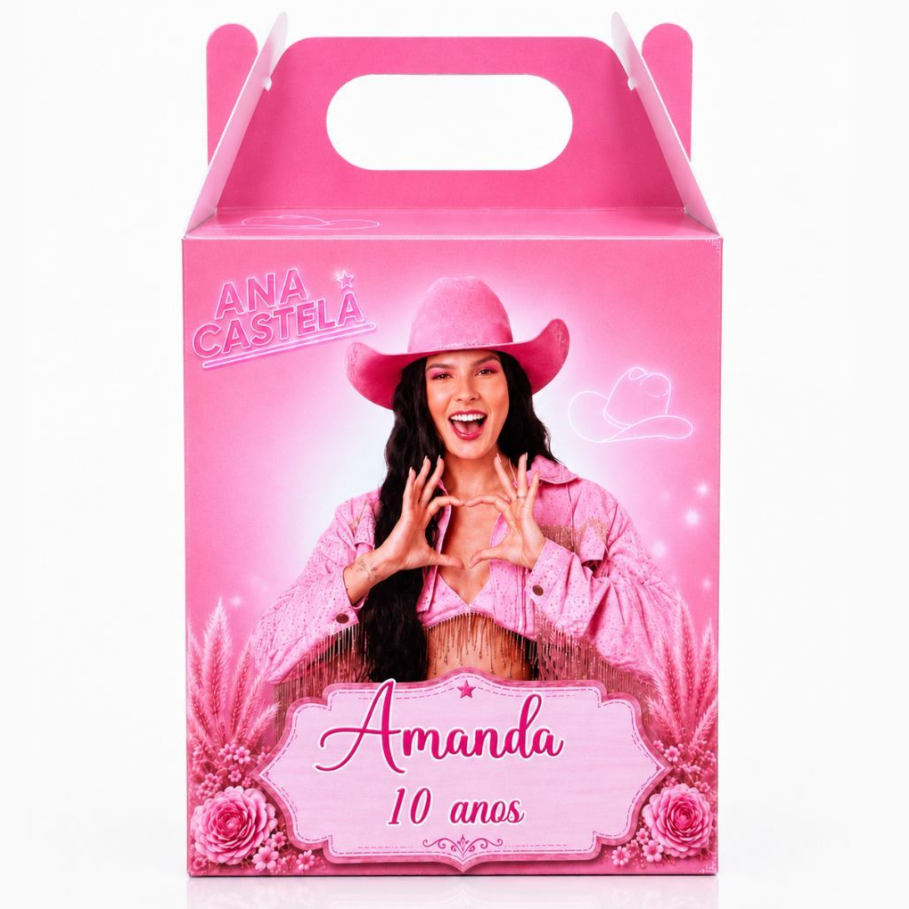 Caixa Maleta / Maletinha Ana Castela Personalizada | Lembrancinha Festa Aniversário Infantil Boiadeira