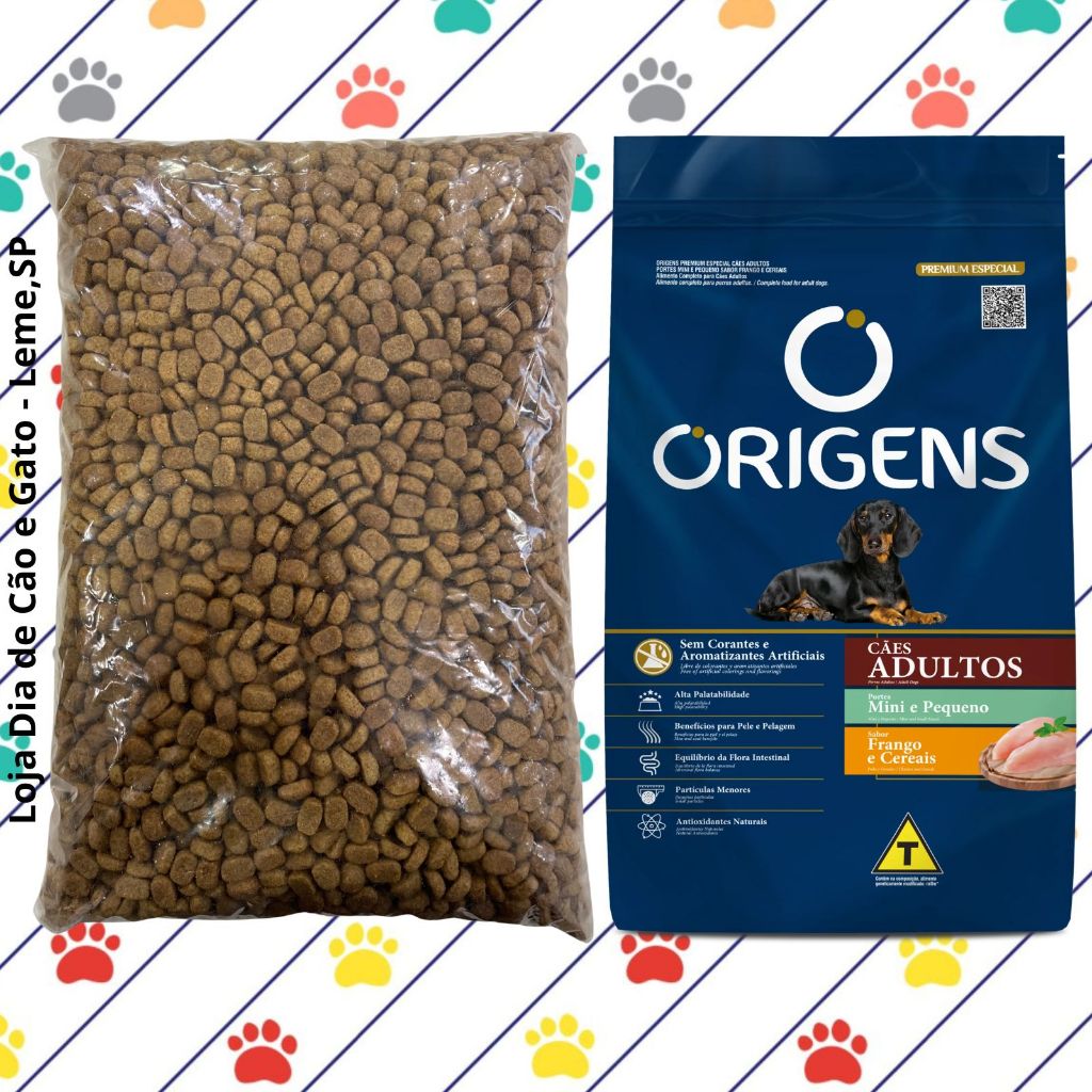 GRANEL 1KG CÃO - Ração Origens ADULTOS FRANGO Premium Especial - Cachorros Mini e Pequeno Porte