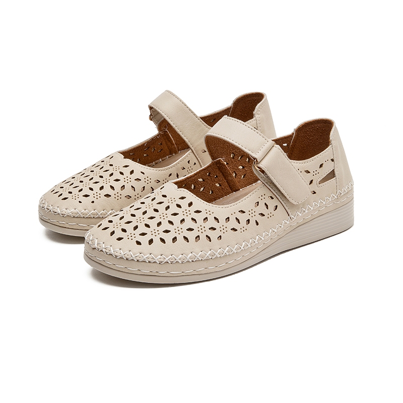Sapato Feminino Ortopedico Perfurado Confortavel Fivela Ajustavel Uso Diario Shopee Meijile