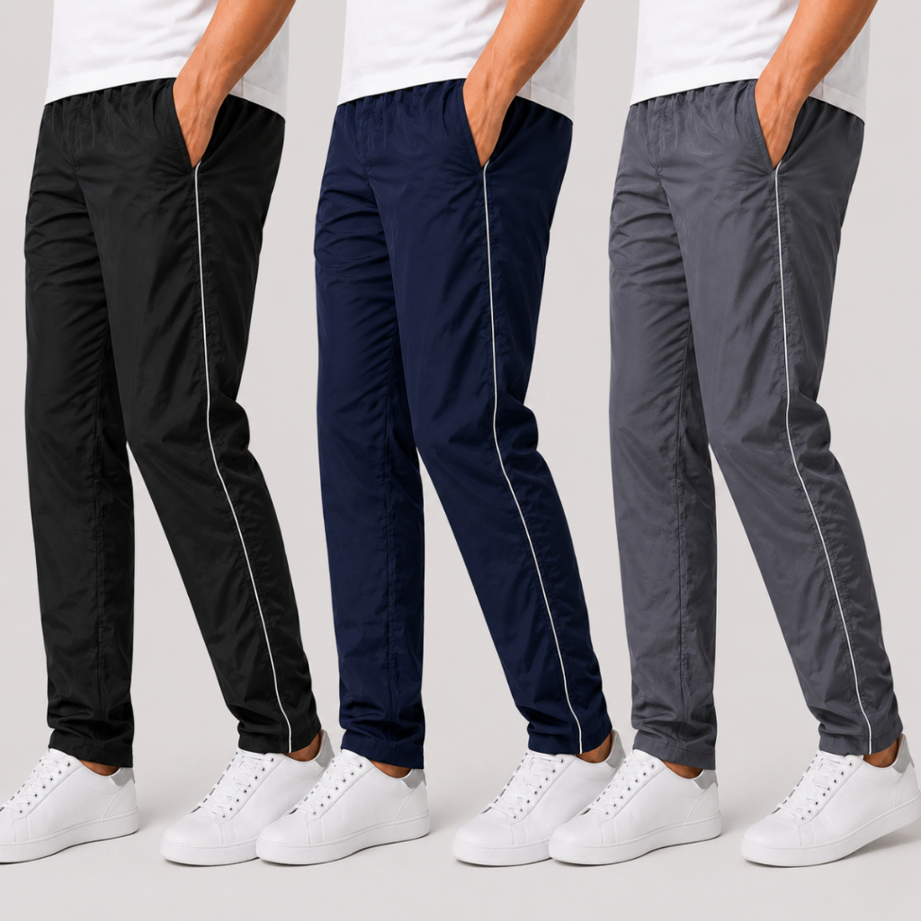 Kit 3 Calças Tactel Masculina Todas com 03 Bolsos Fundos e Costura Reforçada
