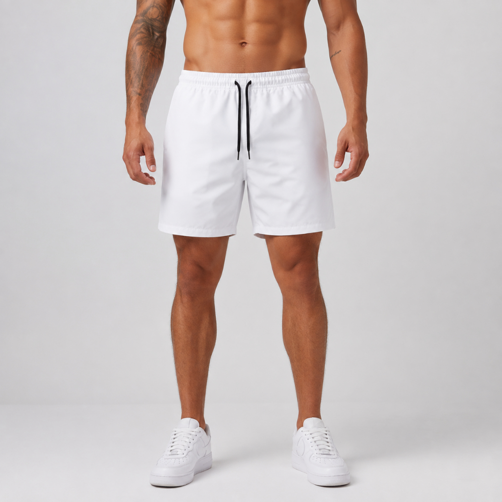 Bermuda Masculina Academia Praia Piscina Tactel Com Elastano Bolso Com Zíper Shorts Ajuste Cordões Versátil