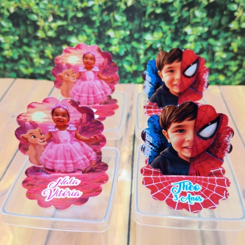 Aplique Personalizado Caixinha Acrílica 5x5 com a sua Arte | Lembrancinha Festa Infantil