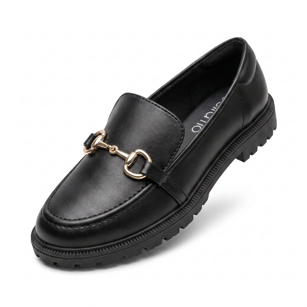 Mocassim Feminino Beira Rio Tratorado Preto Casual Confortável Leve Elegante