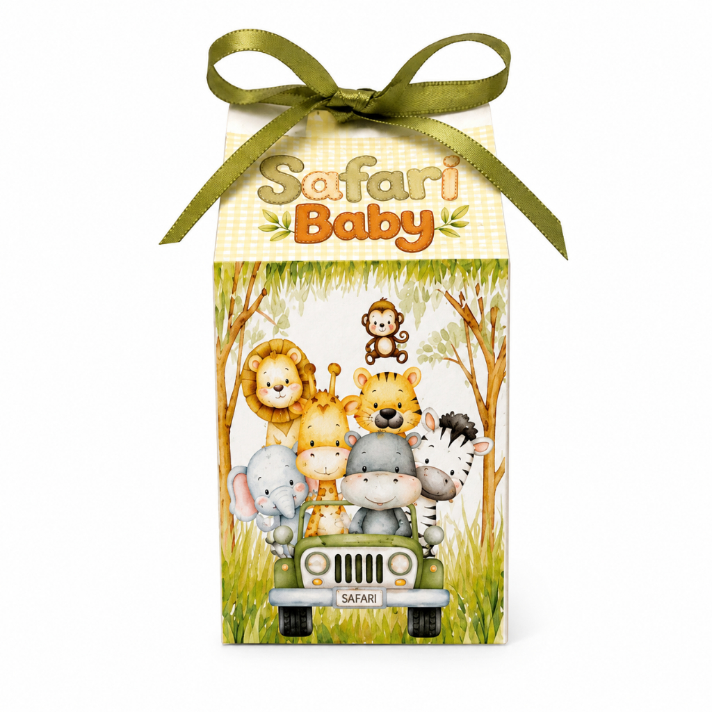 Caixinhas Personalizadas Safari Baby | Caixa Milk | Lembrancinhas Aniversário | Fazemos Todos os Temas