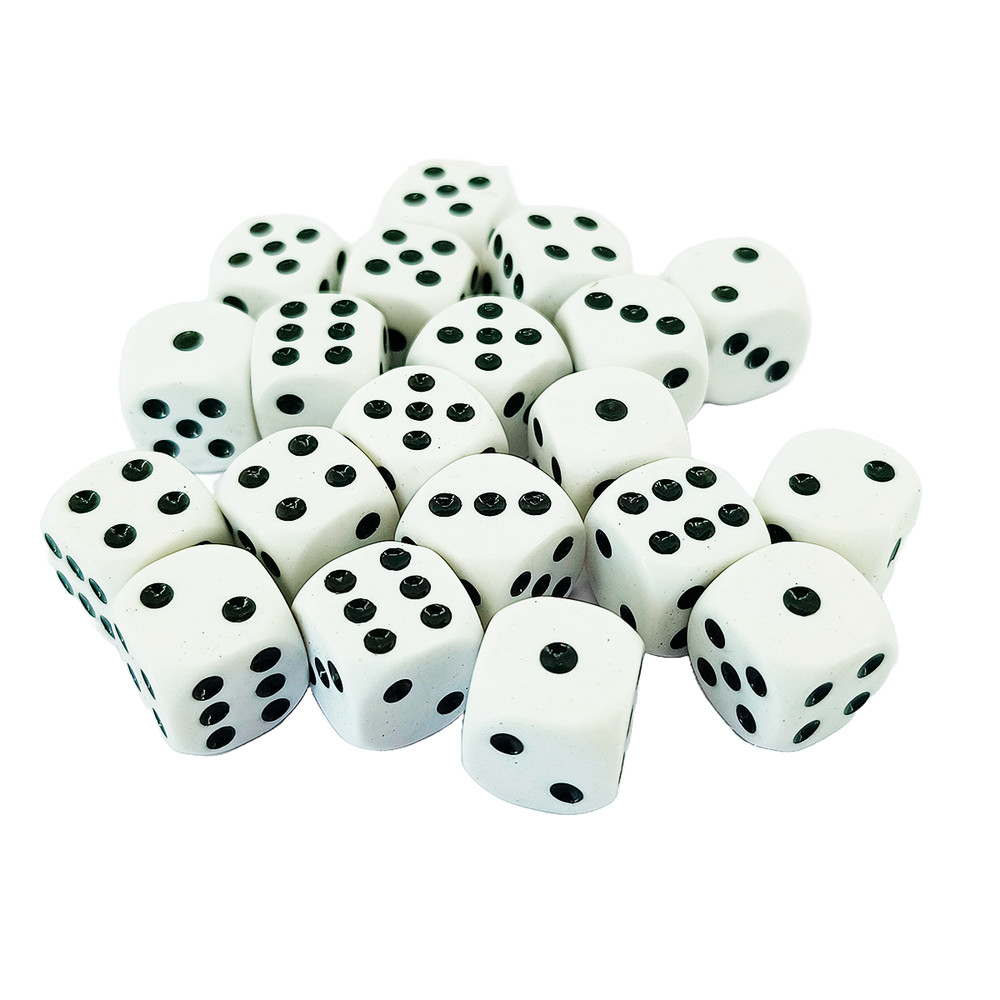 Conjunto com 20 Dados Kit para Jogos de Tabuleiro Cartas RPG 16mm Preto Tradicional Mesa 6 Lados
