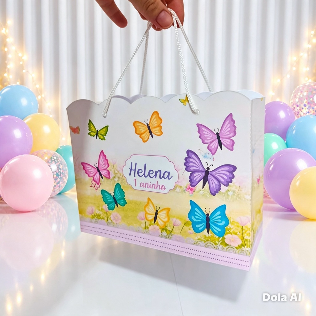 Sacolinhas Personalizadas Jardim Das Borboletas | Lembrancinha Festa Infantil | Aniversário