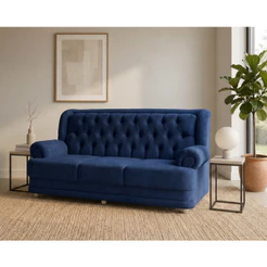 Sofá 2,00m 3 Lugares Suede Finlândia Azul