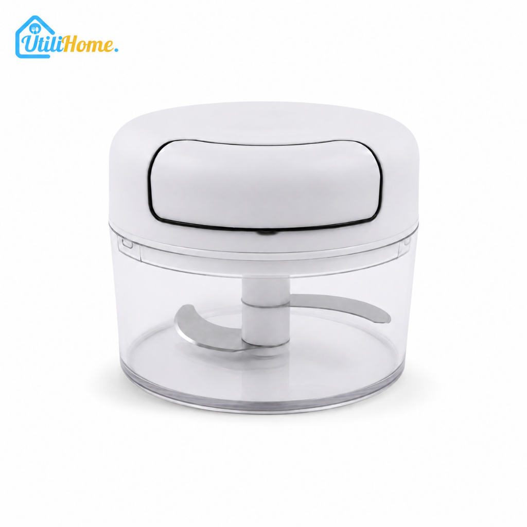Mini Processador Manual 170ml 2 Lâminas Triturador de Alho Temperos Portátil