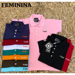 Camiseta Gola Polo Feminina Estilo Country Para Festas Pecuária E Folia No Campo Cowgirls