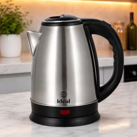 Chaleira Elétrica Inox 1.8 Litros Alta Potência 1000 W 127 V Rápido Aquecimento Prática e Segura para Chá Café Chimarrão