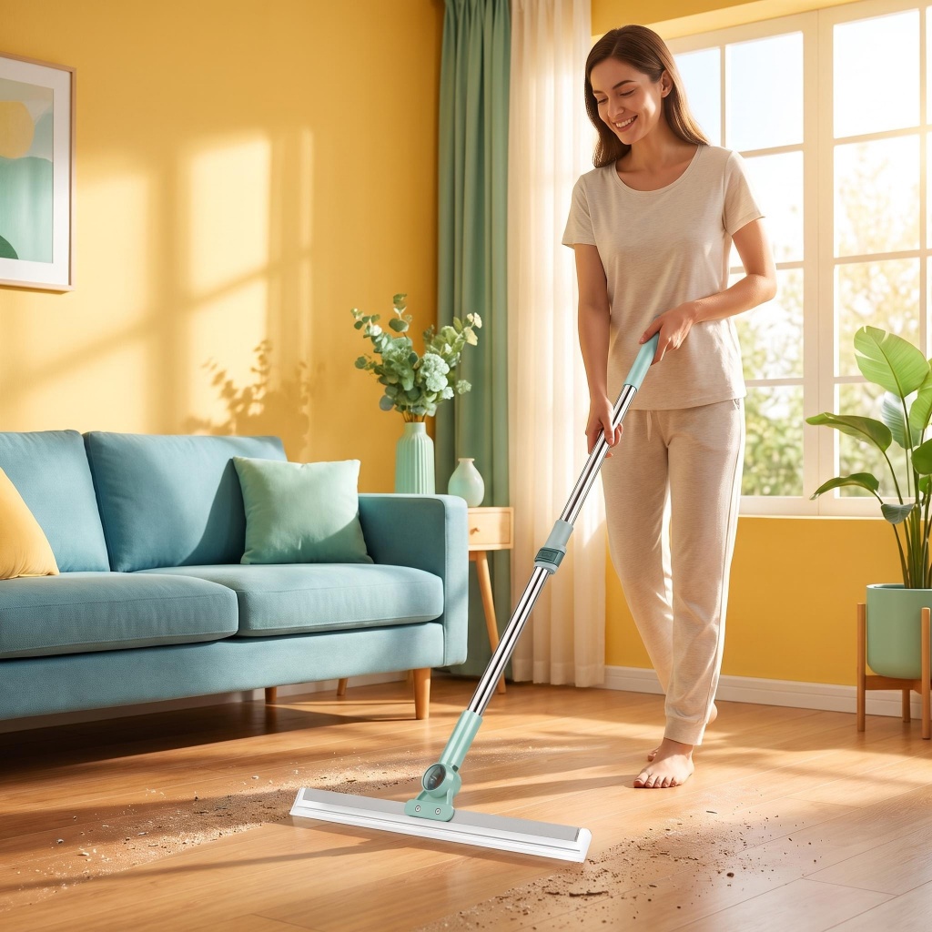 Kit Rodo Giratório Limpador 50cm Multiuso Remove Água Pisos Cerâmicos Banheiro