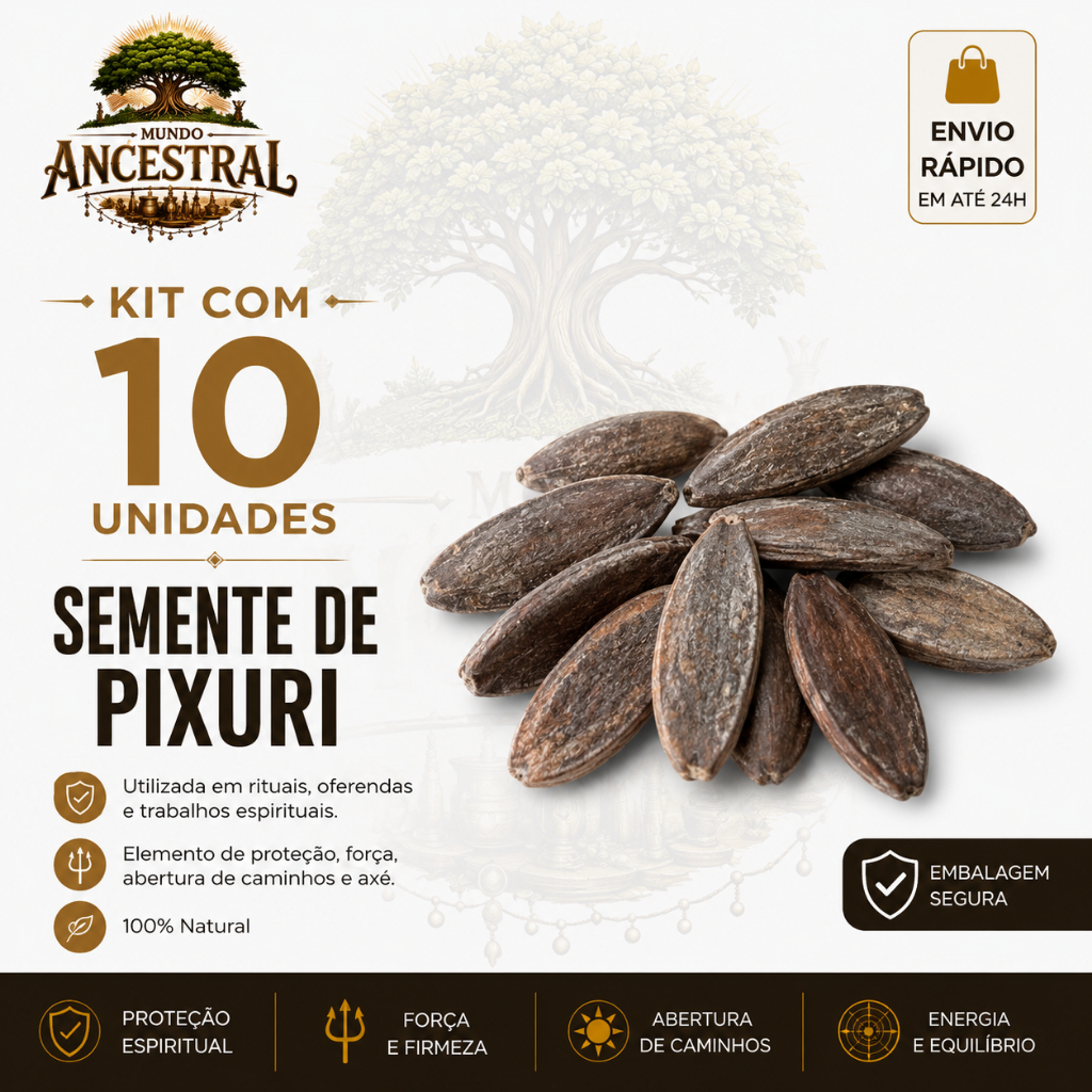 Kit com 10 Fava Semente Pixuri Pixurim Para Diversos Rituais Saúde Umbanda Candomblé