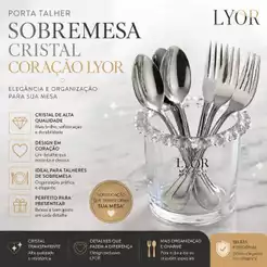 Porta Colher Porta Talher de Cristal Coração 8,5x8cm - Sobremesa - Lyor
