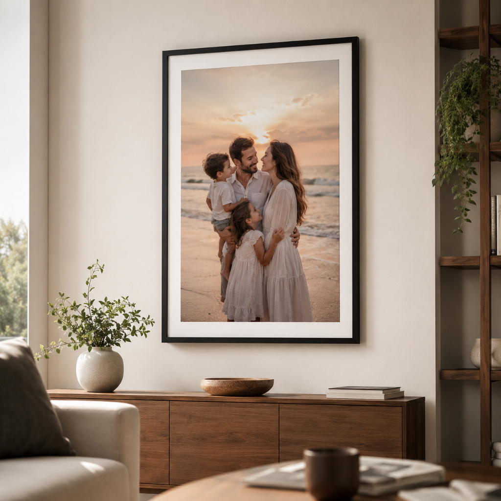 Quadro Personalizado Com Sua Foto 120X80cm Com Moldura Com ou Sem Vidro Sala Quarto Hall Escritório