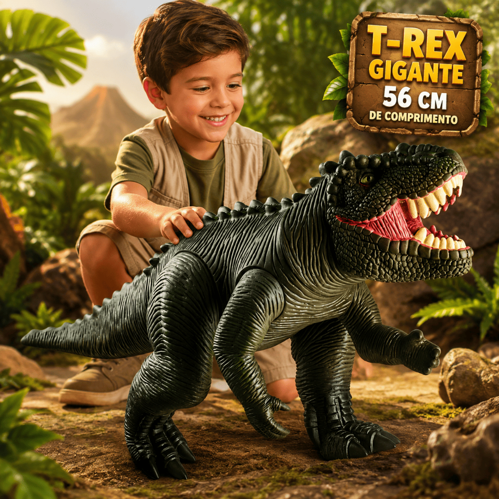 Dinossauro de Brinquedo REX 56 Cm Grande Realista Brinquedo Interativo Para Menino