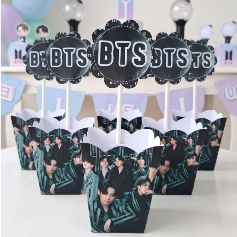 Cachepo - centro de mesa personalizado BTS k pop -Lembrancinhas-Pegue e Monte