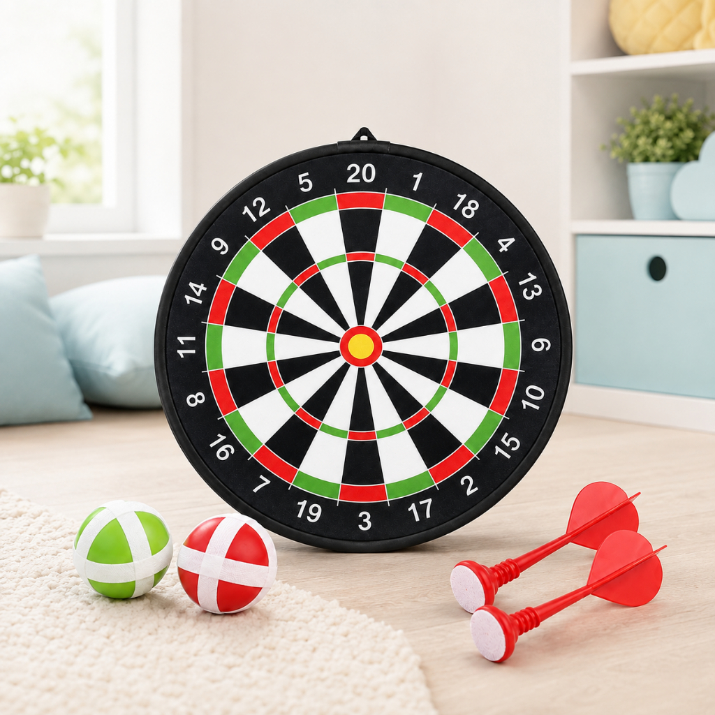 Brinquedo Tiro ao Alvo Infantil com Dardos e Bolinhas de Velcro Jogo Seguro 40cm para Crianças