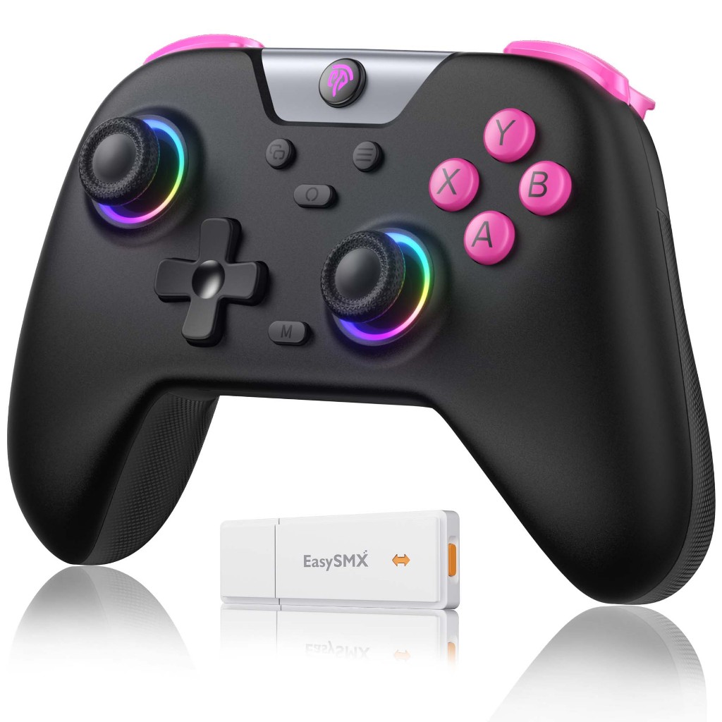 Easy SMX X05 Controle Gamer Sem Fio 3 Modos RGB 750mAh Hall Effect Vibração PC Switch Android