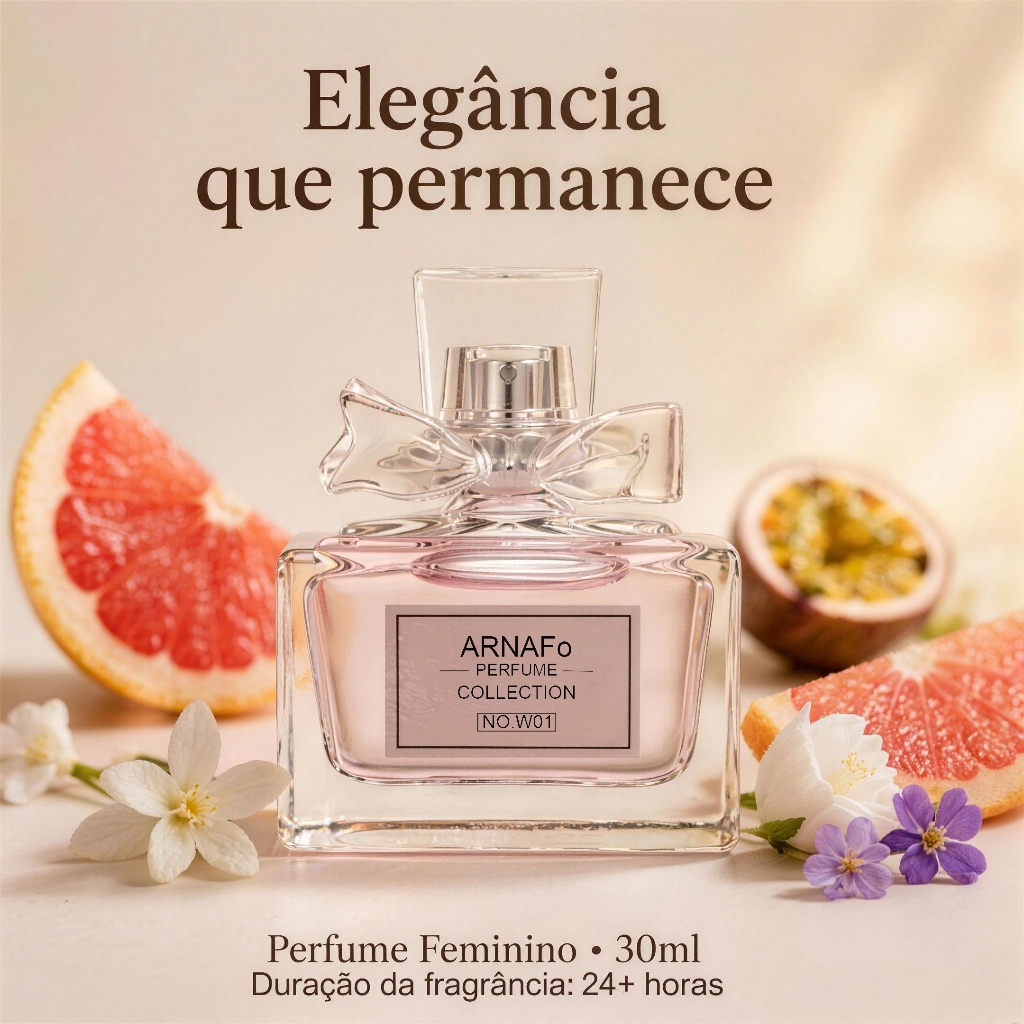 ARNAFO 24H Baunilha Perfume Feminino Eau de Parfum 30ml Tamanho Portátil Projeção Forte Para Encontros E Festas Diário