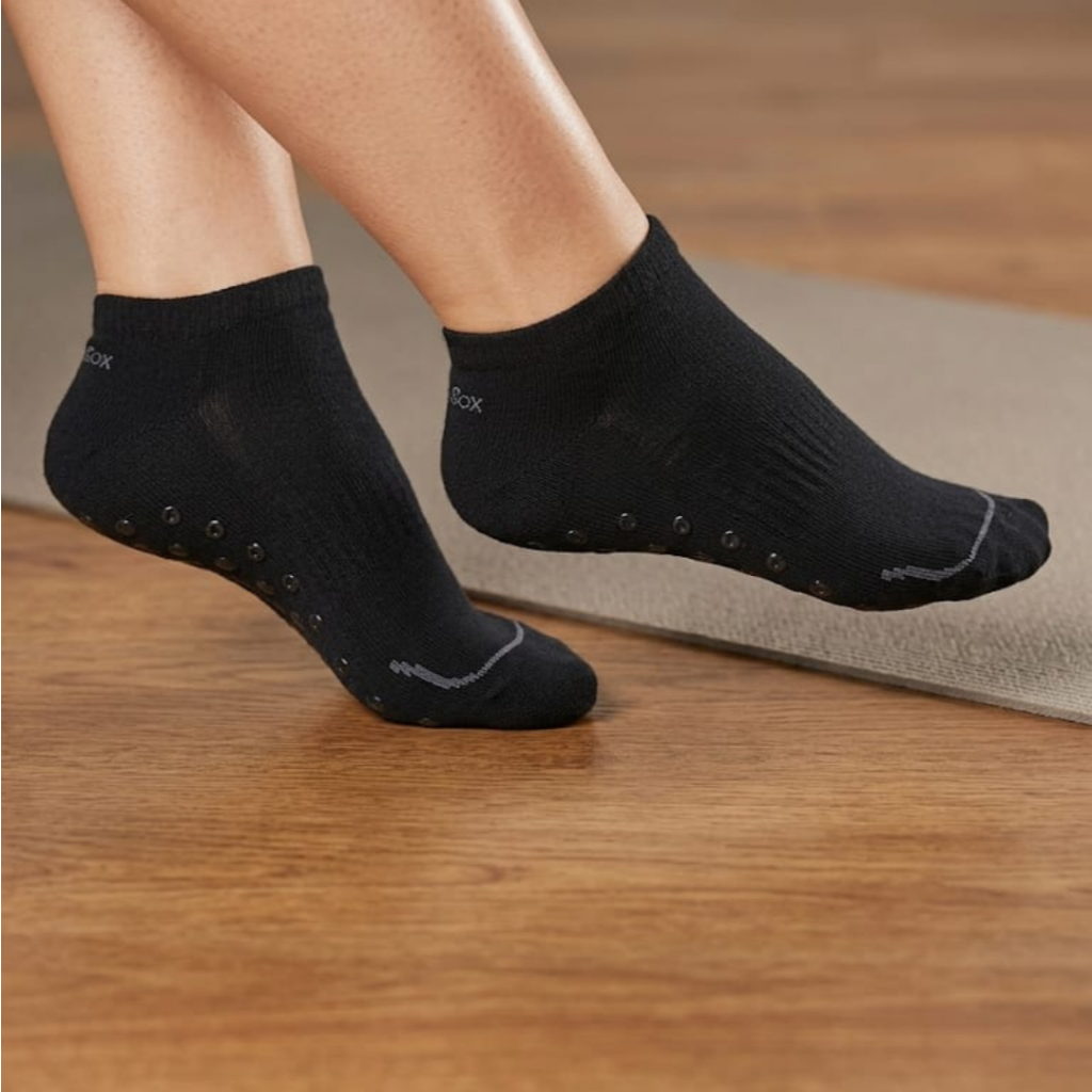 Meia Sapatilha Pilates Puket Antiderrapante Preta Tamanho 34 a 39