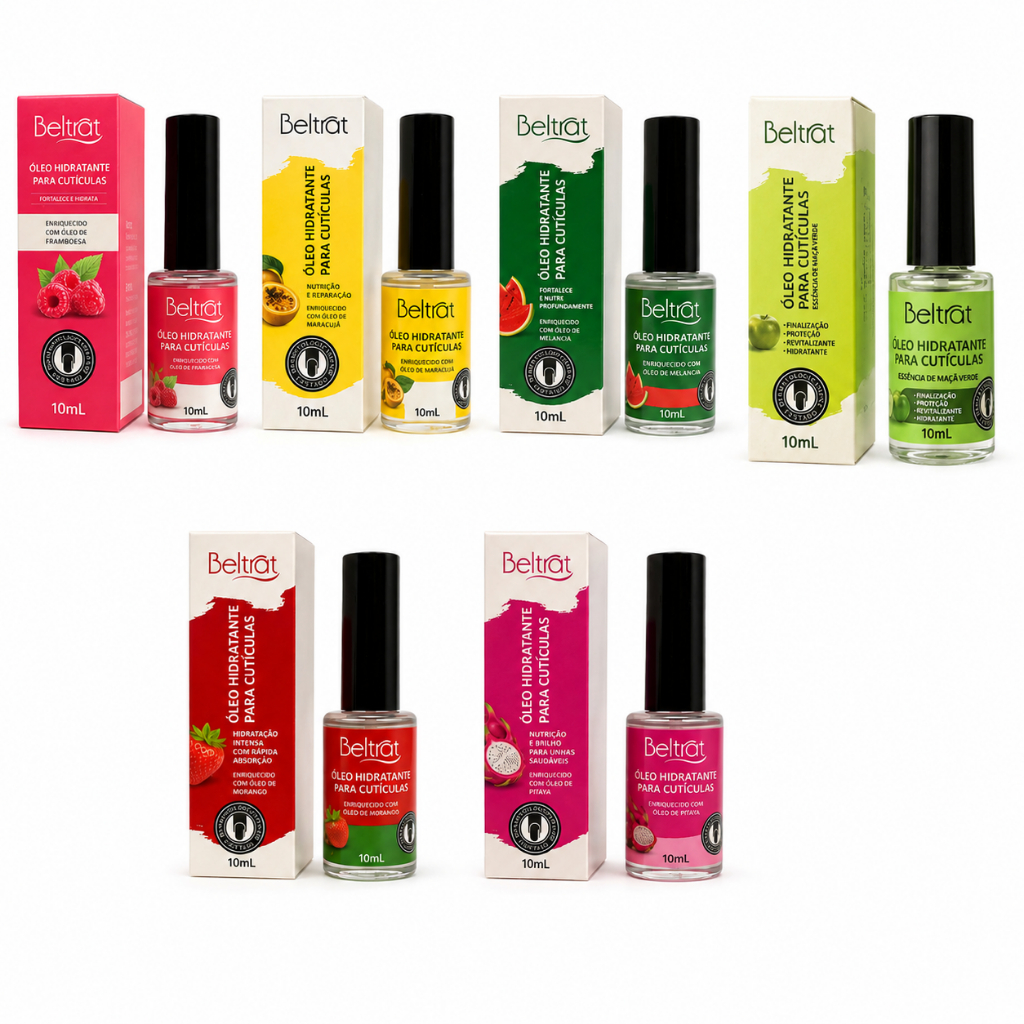 Óleo De Cutículas Beltrat 10ml Pitaya Melancia Morango Maracujá  Maça Verde Hidratação Profissional Unhas
