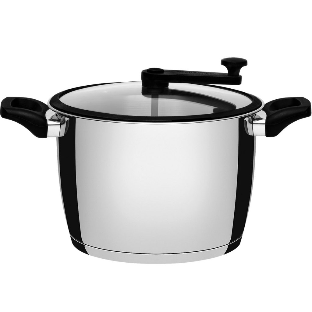 Pipoqueira Tramontina Allegra 22cm 5,6 Litros em Aço Inox e Indução e Tampa C/ Borda de Silicone