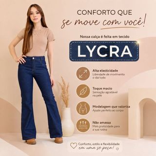 Calça Jeans Menina Juvenil Flare Boca de Sino Bom Comprimento de 10 a 16 Anos - PB