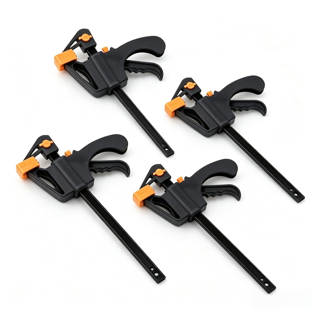 kit 4 Grampo Sargento Tipo F 4 Polegadas Aperto Rápido Universal Ajustável para Marcenaria