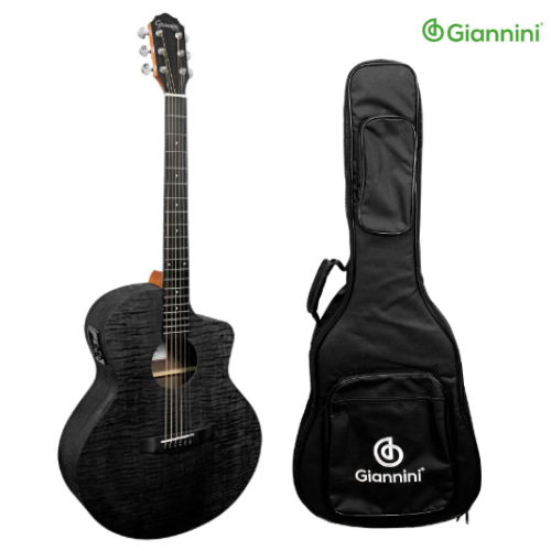 Violão Aço Eletroacústico Giannini Acoustik GJM CEQ SBK (Satin Black)