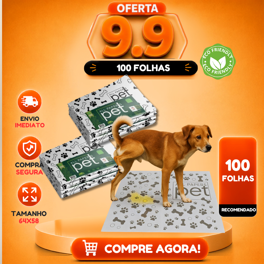 Kit Jornal Pet Higiênico 50/100/150/200 Folhas de alta Absorção - tamanho gigante