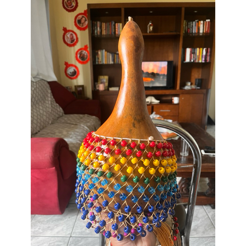 xequerê G 27-31cm de altura- instrumento artesanal de corda capoeira religião umbanda candomblé música