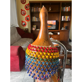 xequerê G 27-31cm de altura- instrumento artesanal de corda capoeira religião umbanda candomblé música